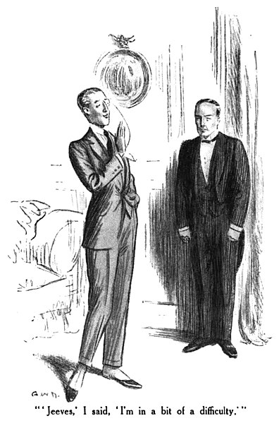 Bertie Wooster and Jeeves, 1922 illustration by A. Wallis Mills