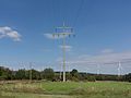 near Lammersdorf, panorama with transmission tower and modern windmills