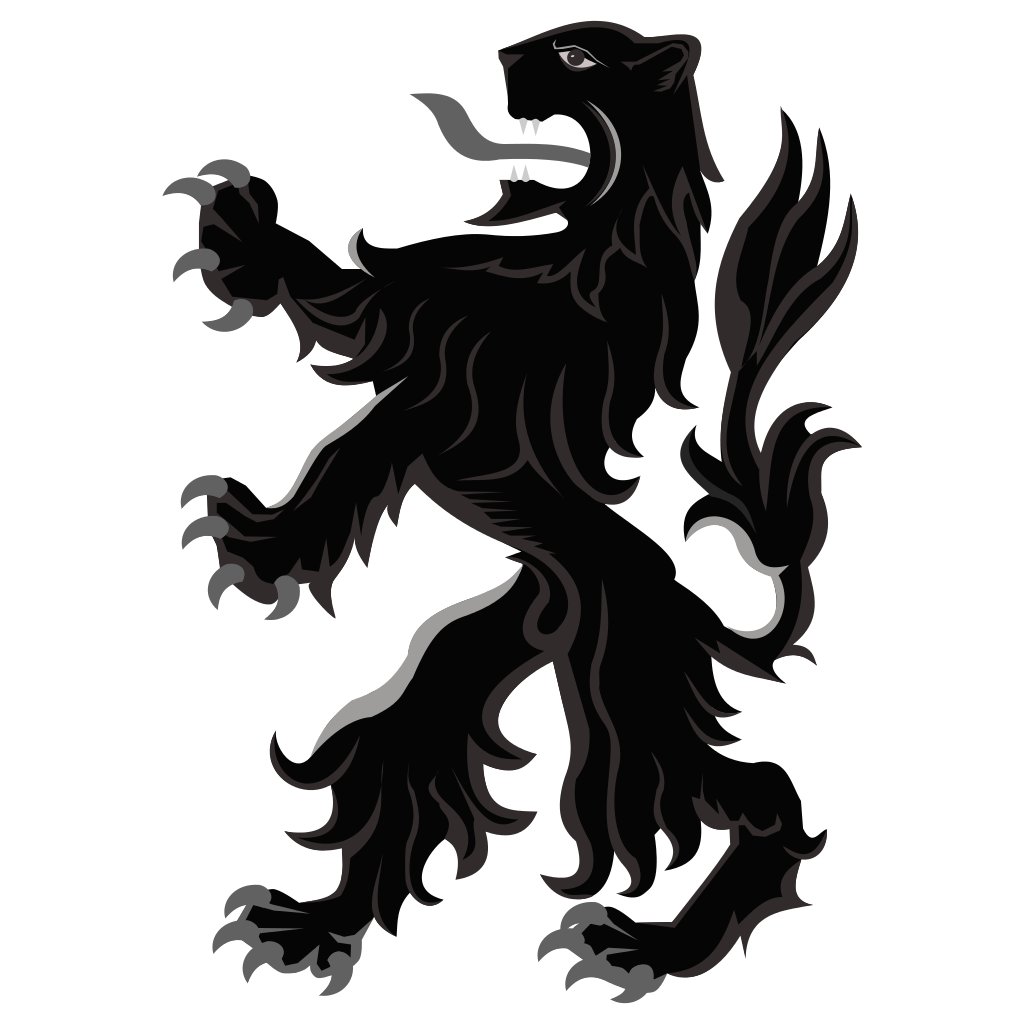 File:Black lion rampant.svg - Wikimedia Commons