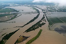 Blair and the Blair Bridge on June 20, 2011, during the 2011 Missouri River floods Blair-Corp of Eng. 6-20-11-A 381.jpg