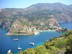 Blick von der Burg auf den Ort Assos