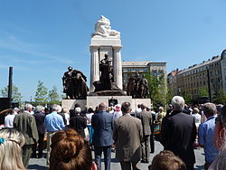 Shromáždění při odhalení pomníku Istvána Tiszy