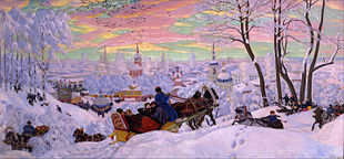 Russian artist Boris Kustodiev's Maslenitsa (1916) Boris Kustodiev - Shrovetide - Google Art Project.jpg