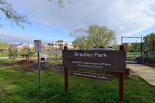 Bradley Park sign, Bethesda, MD