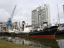 The Rau IX, a whaling ship built in 1939 for the German margarine company Walter Rau AG, now part of the collection of the German Maritime Museum. Whale oil was an important ingredient of margarine and the company operated its own whaling ships Bremerhaven 26 (RaBoe).jpg