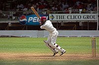 Brian Lara, scored 501 not out against Durham breaking the first-class record for highest score. BrianLaraUkexpat.jpg