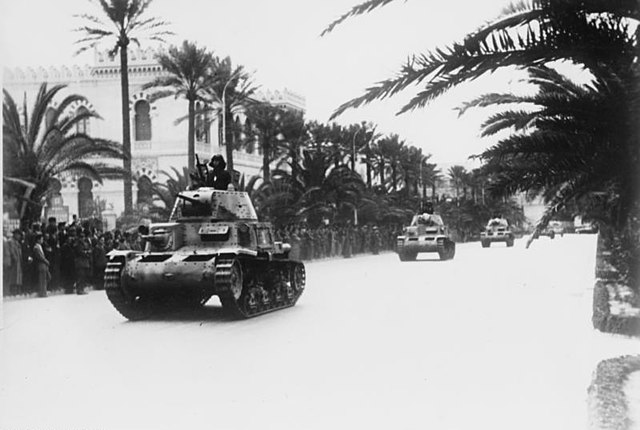M13/40 tanks on the streets of Tripoli, March 1941