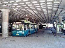 Busstation Elandsgracht in Amsterdam is located under the car parking garage on Marnixstraat Busstation onder parkeergarage bij Marnixstraat.jpg