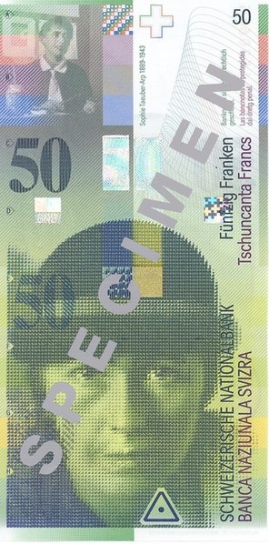 Taeuber-Arp on the 50 Swiss Franc note