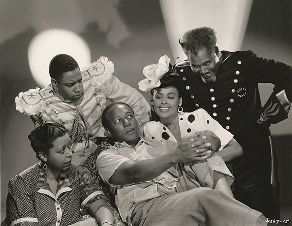 L-R: Ethel Waters, Kenneth Spencer, Eddie Anderson, Lena Horne, and Rex Ingram