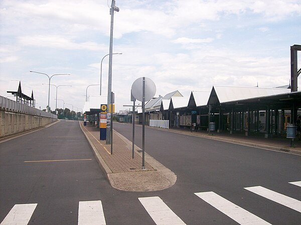 Bus stop bays on east side of station