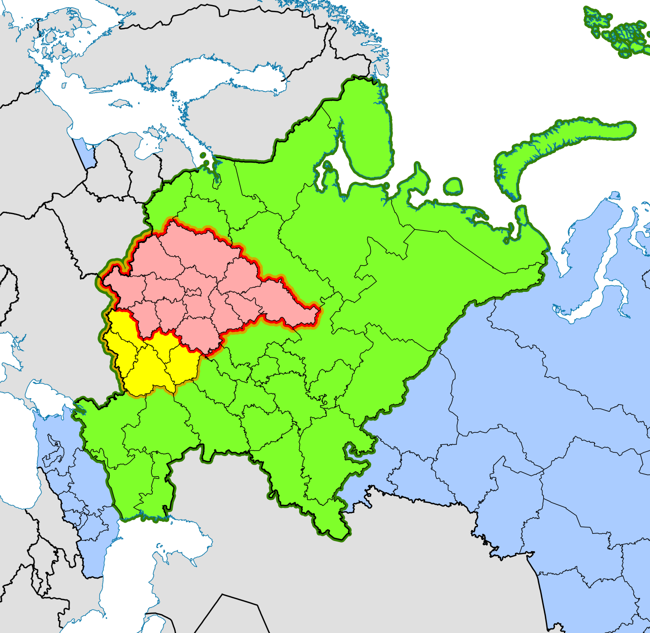 Карта европейской части россии