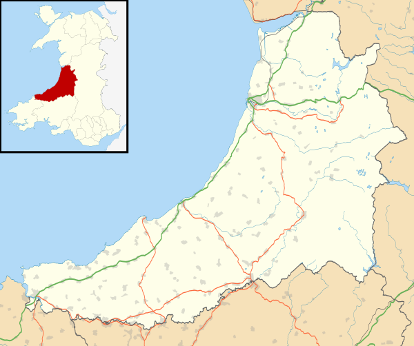 Mapa konturowa Ceredigion