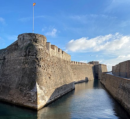 The Royal Walls of Ceuta, built from 962 to the 18th century, and navigable moats