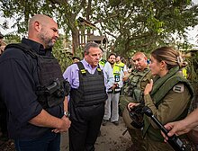 Christie became the only presidential candidate to visit Israel during their war with Hamas, on 12 November 2023. Chris Christie visit to Israel, November 2023.jpg