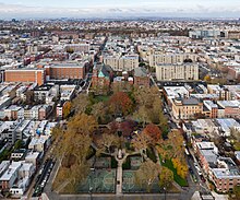 Aerial view of Church Square Park Church Square Park Hoboken November 2021 003.jpg