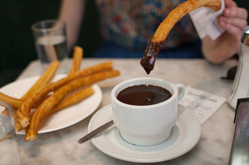 File:Churros with dark chocolate dip.jpg