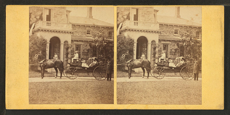 File:Coachman holding the reins of horse with people in coach, from Robert N. Dennis collection of stereoscopic views.jpg