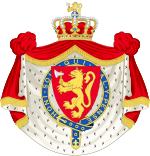 Coat of Arms of the Monarch of Norway (Member of Garter Variant) .svg