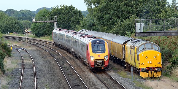 Cosford loops with a measurement train waiting for a path