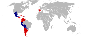 Countries with Spanish as an official language.svg