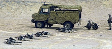 Infanterie motorisée de la Bundeswehr avec un camion U 1300 L en Égypte en 2001.