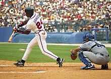 Sanders (l.) 1993 als Mitglied der Atlanta Braves.