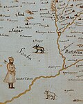 Thumbnail for File:Detail of a depiction of a Durrani Afghan horseman from a map of the Lahore Subah commissioned by Jean Baptiste Joseph Gentil, ca.1770.jpg