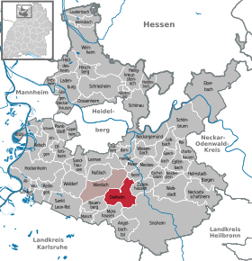 Poziția localității Dielheim