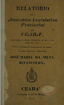 Documento da Assembleia Legislativa Provincial do Ceará 1843