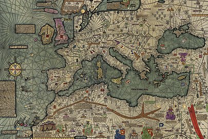 Gwer eo ar morioù war kartenn Europa Abraham Cresques, 1375