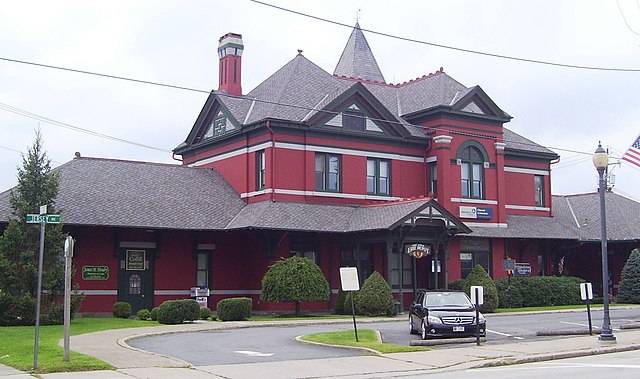 The Erie Depot, built in 1892, was the largest station on the Erie Railroad's Delaware Division. The Erie ceased long-distance passenger service in 19