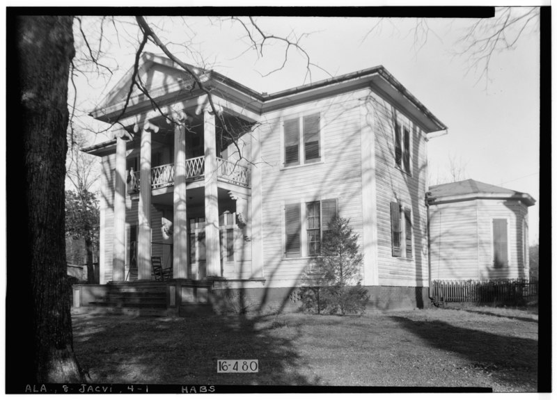 File:FRONT (WEST) SOUTH SIDE - Thomas Martin House, North Pelham Road, Jacksonville, Calhoun County, AL HABS ALA,8-JACVI,4-1.tif