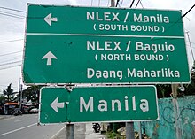 Signs pointing directions to Baguio and Manila FSantaRita9820Ligasfvf 30.JPG