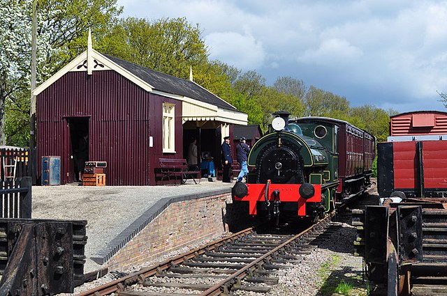 Falmouth Docks number 3 in steam at the Mid-Suffolk Light Railway