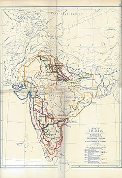 Map of famines in India 1800–1885