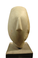 2700-2300 BC English: Kykladenidol, Head from the figure of a woman, Spedos type, Early Cycladic II, Keros culture. Русский: Кикладский идол