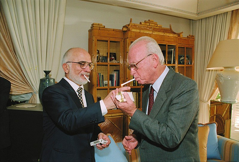 File:Flickr - Government Press Office (GPO) - King Hussein of Jordan lights P.M.Yitzhak Rabin's cigarette at royal residence in Akaba.jpg