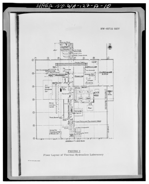 File:Floor Layout of Thermal Hydraulics Laboratory, from The Thermal Hydraulics Laboratory at Hanford. General Electric Company, Hanford Atomic Products Operation, Richland, HAER WASH,3-RICH.V,1A-10.tif
