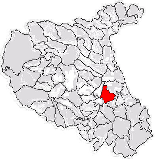 Kommunens beliggenhed i distriktet Vâlcea