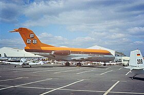 Le prototype du F28-2000, exposé lors d'un meeting aérien à Langenhagen, en 1972.