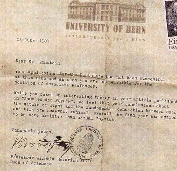 File:Forged rejection letter for Albert Einstein, 1907 - Бернский Университет - Эйнштейн.jpg