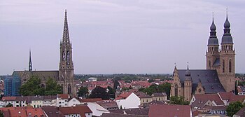 links: Memorial Church (Gedachtniskirche), to the right: Church St. Joseph Gedaechtniskirche vom Altpoertel 03.jpg