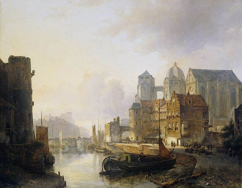 File:Gefantaseerd gezicht in een stad aan een rivier met de Dom te Aken Rijksmuseum SK-A-2233.jpeg