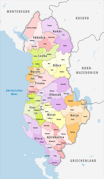 Datei:Gemeinden Albanien 2020.png