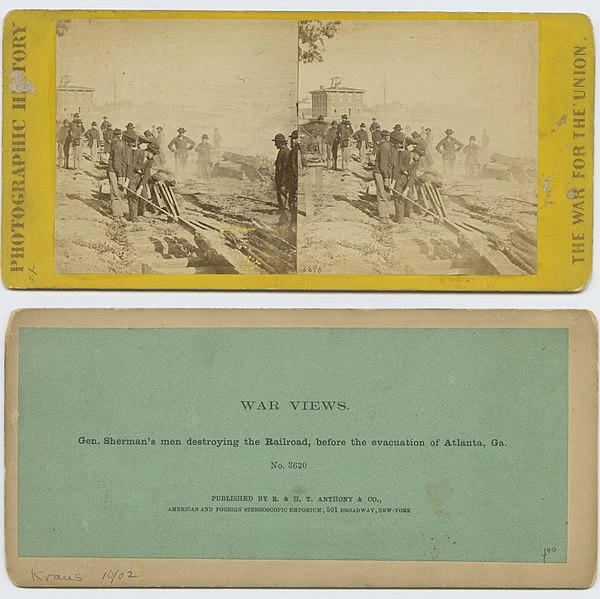 File:Gen. Sherman's men destroying the railroad, before the evacuation of Atlanta, Ga. (26352091853).jpg