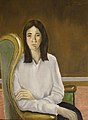 Girl in Chair by Reginald Gray. Egg Tempera on Canvas. Paris.