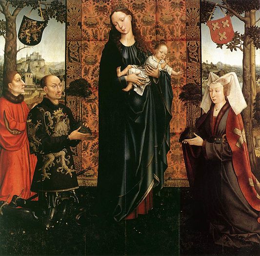 8. Goswijn van der Weyden, Maria mit dem Kind und Stiftern, 1511, huile sur panneau, 153 × 153 cm, Staatliche Museen, Berlin, inv. 526.