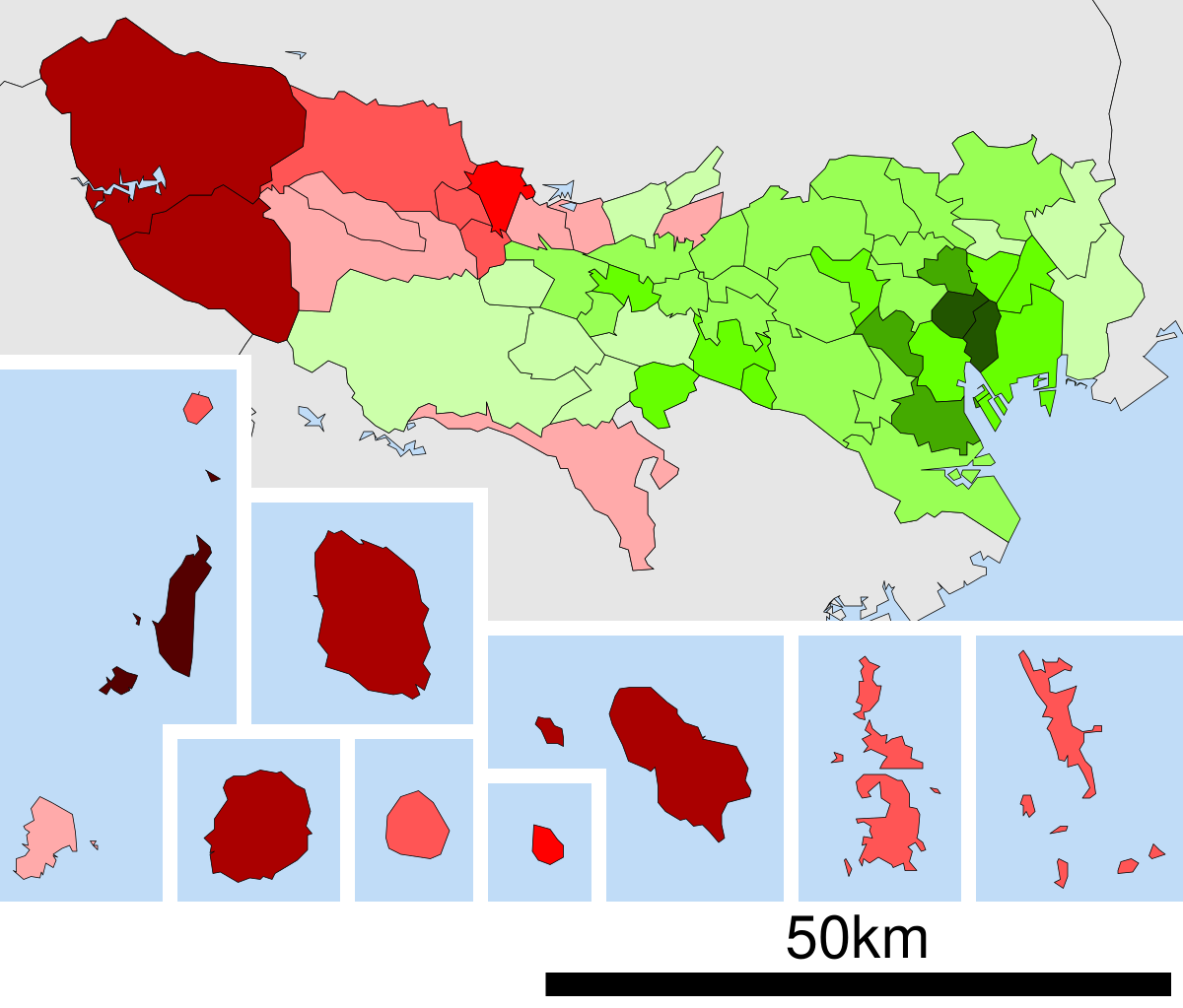 TOKYO Map Comparison, 2013 - 2014 - 2015 - 2018 - 2021 - 2023