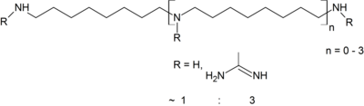 Structural formula of guazatine
